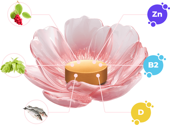 Ilustrácia srdca s vitamínmi